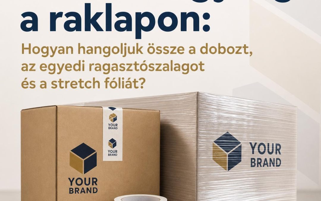 Arculati egység a raklapon: Hogyan hangoljuk össze a dobozt, az egyedi ragasztószalagot és a stretch fóliát?