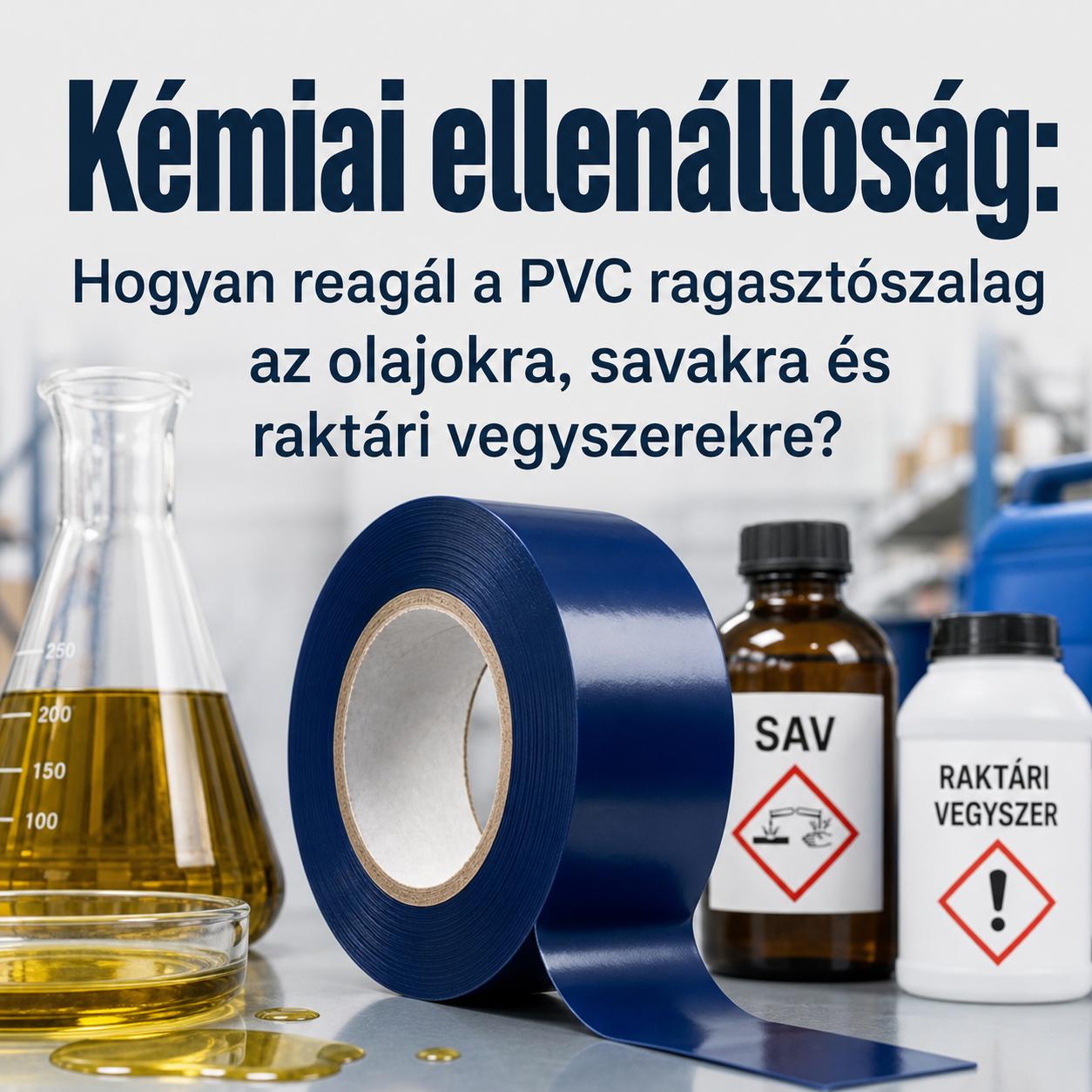 Kémiai ellenállóság: Hogyan reagál a PVC ragasztószalag az olajokra, savakra és raktári vegyszerekre? Kémiai ellenállóság: Hogyan reagál a PVC ragasztószalag az olajokra, savakra és raktári vegyszerekre?