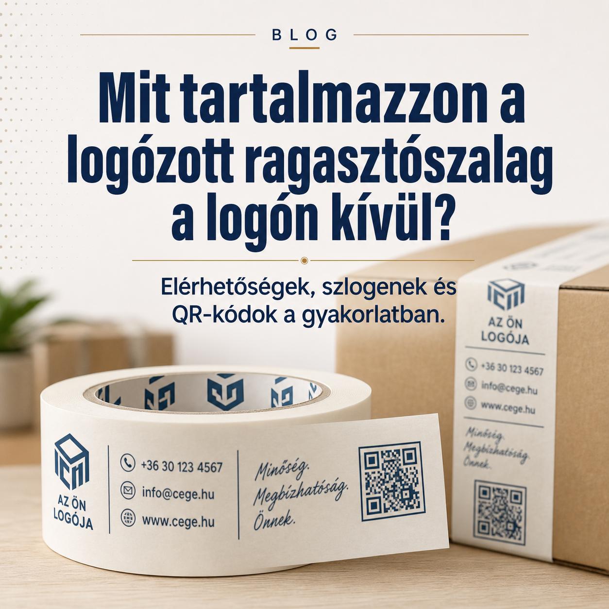Mit tartalmazzon a logózott ragasztószalag a logón kívül? Elérhetőségek, szlogenek és QR-kódok a gyakorlatban Mit tartalmazzon a logózott ragasztószalag a logón kívül? Elérhetőségek, szlogenek és QR-kódok a gyakorlatban
