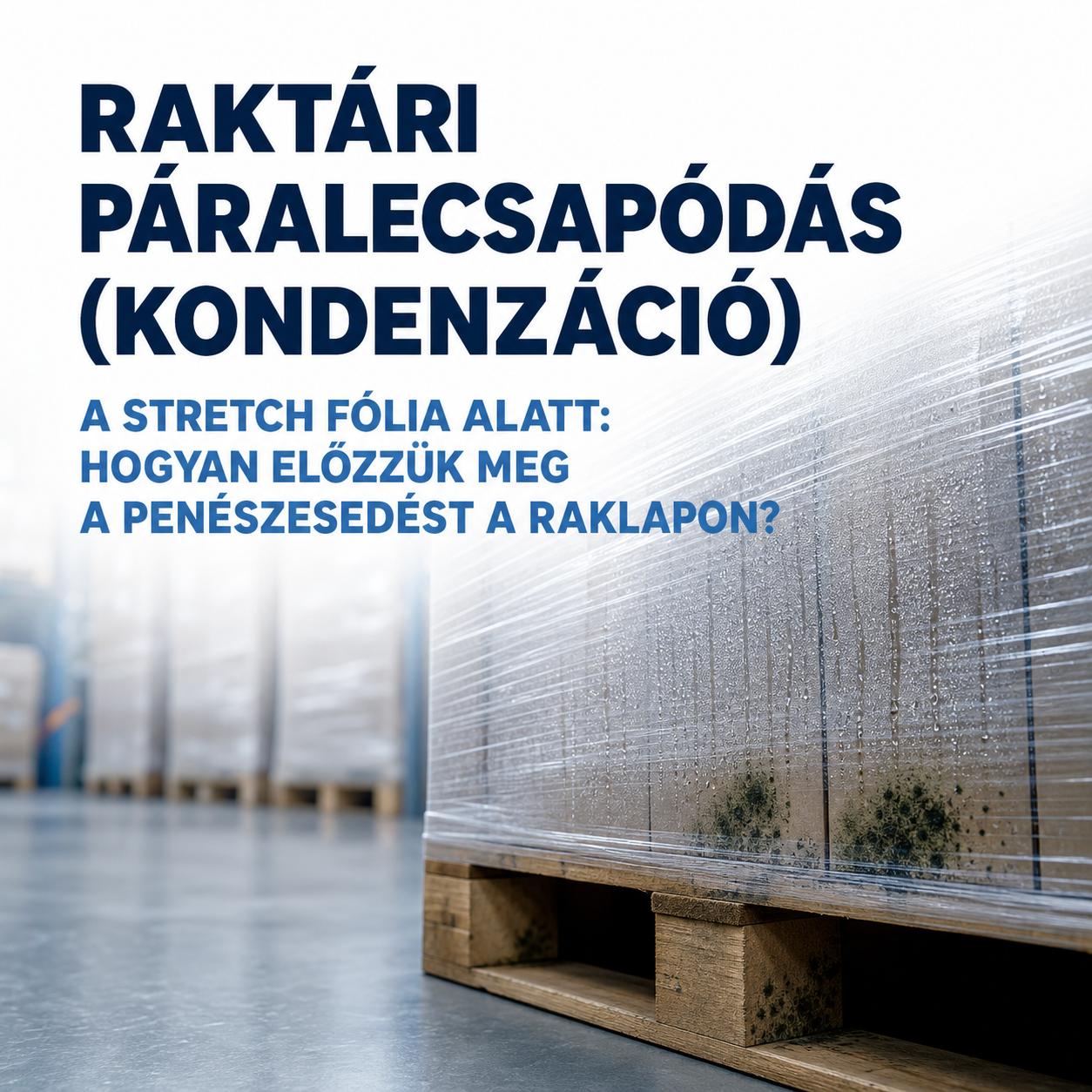 Raktári páralecsapódás (kondenzáció) a stretch fólia alatt: Hogyan előzzük meg a penészesedést a raklapon? Raktári páralecsapódás (kondenzáció) a stretch fólia alatt: Hogyan előzzük meg a penészesedést a raklapon?