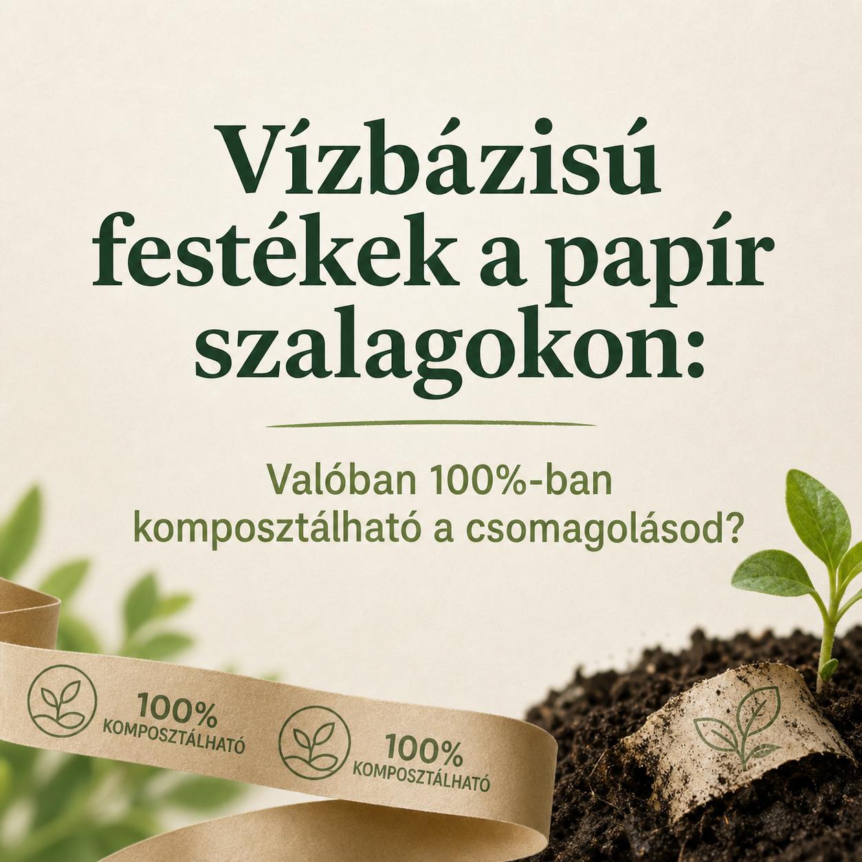 Vízbázisú festékek a papír szalagokon: Valóban 100%-ban komposztálható a csomagolásod? Vízbázisú festékek a papír szalagokon: Valóban 100%-ban komposztálható a csomagolásod?